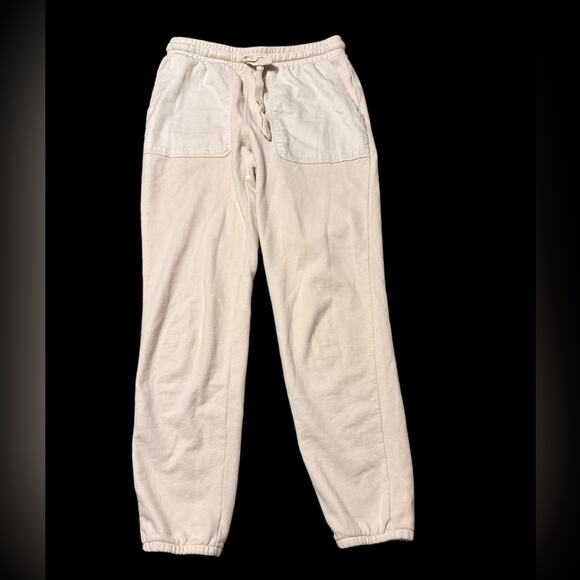 American Eagle Cream Lightweight Joggers size XS Lounge Pants Drawstring Waist - Picture 1 of 6
